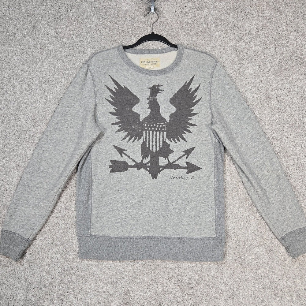 Denim & Supply Ralph Lauren Big Eagle Crew Neck graphic Sweatshirt Mens Medium